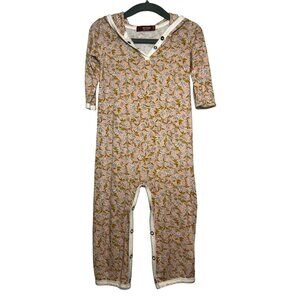 Milkbarn Floral Hooded Romper, 12-18M